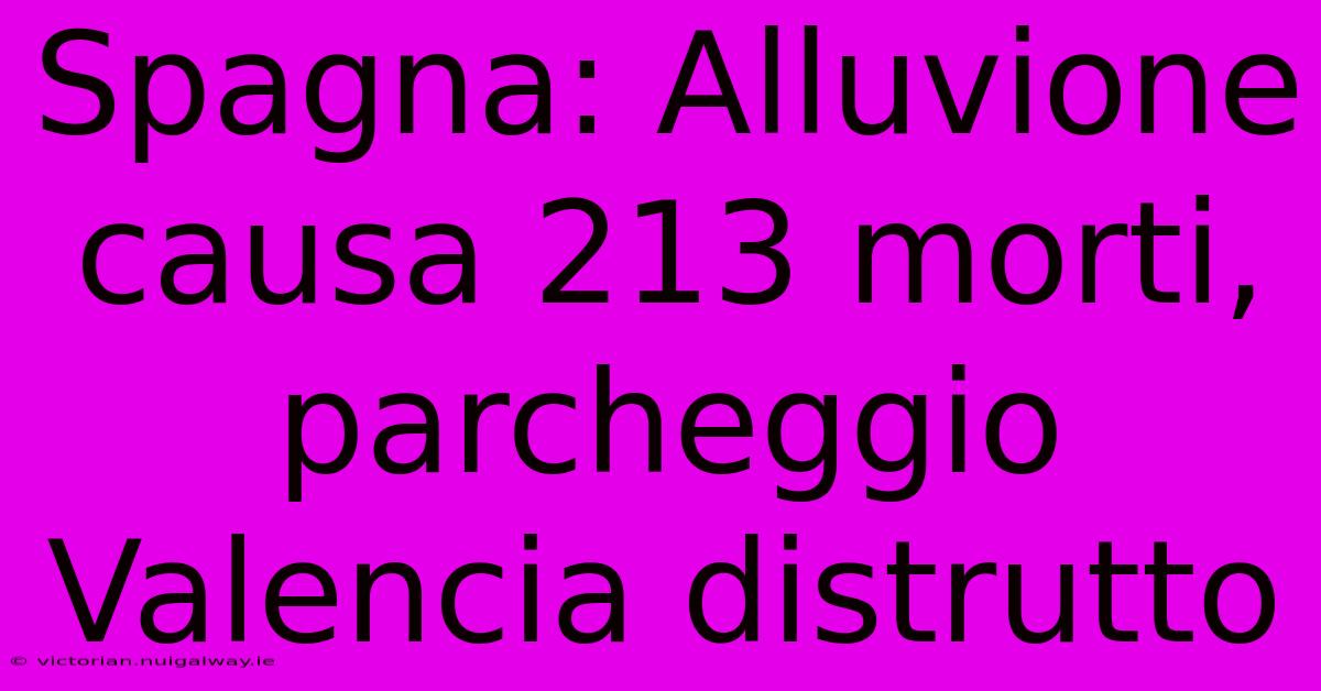 Spagna: Alluvione Causa 213 Morti, Parcheggio Valencia Distrutto