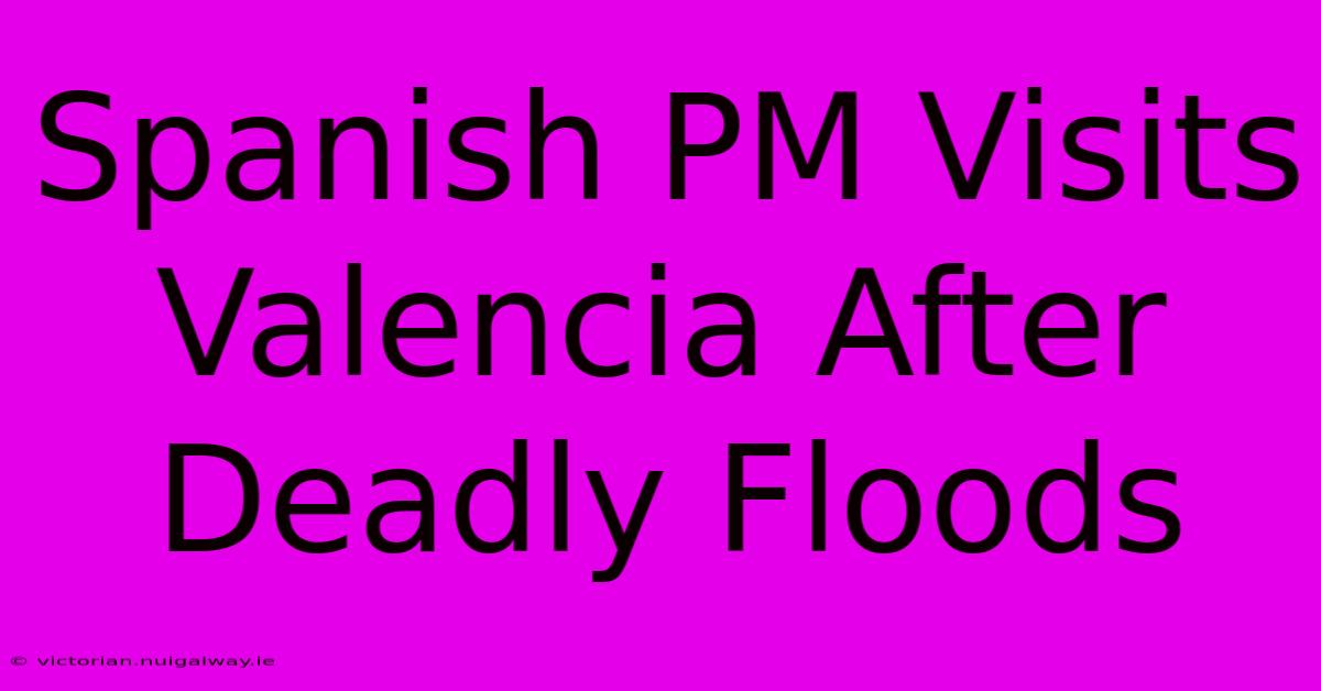 Spanish PM Visits Valencia After Deadly Floods