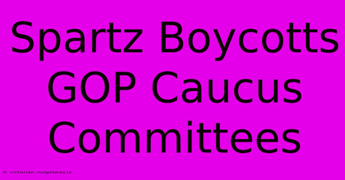 Spartz Boycotts GOP Caucus Committees