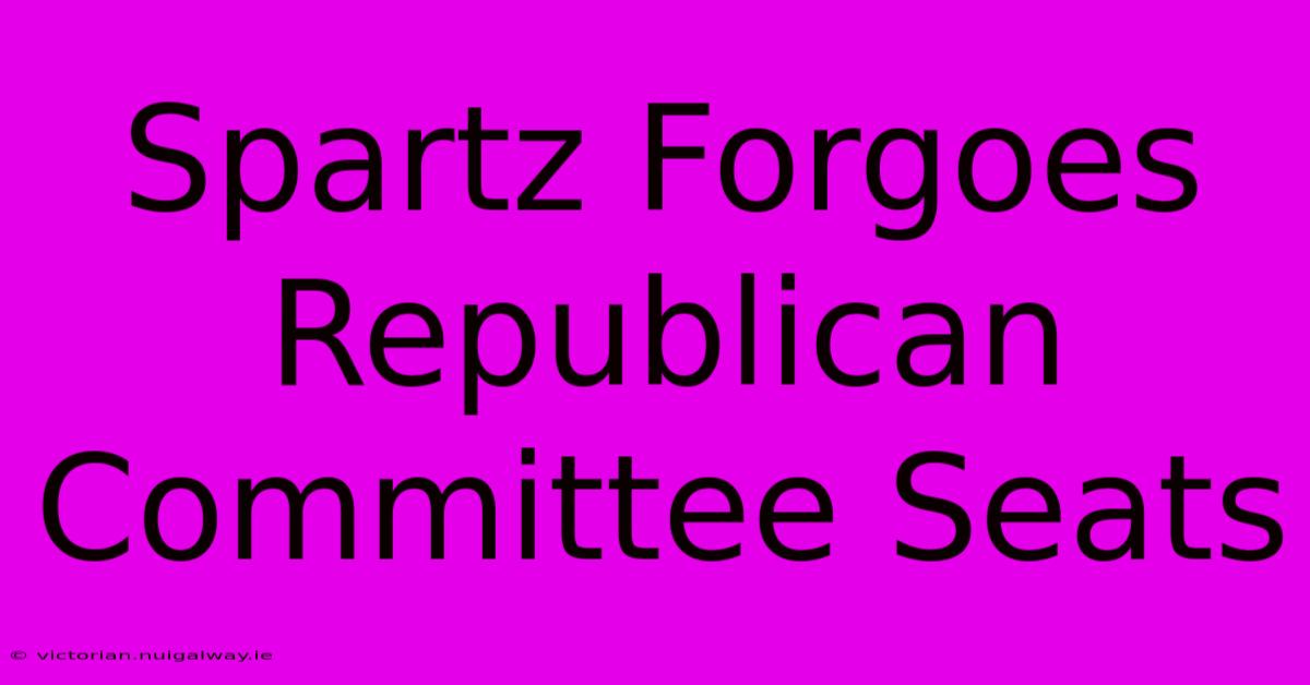 Spartz Forgoes Republican Committee Seats