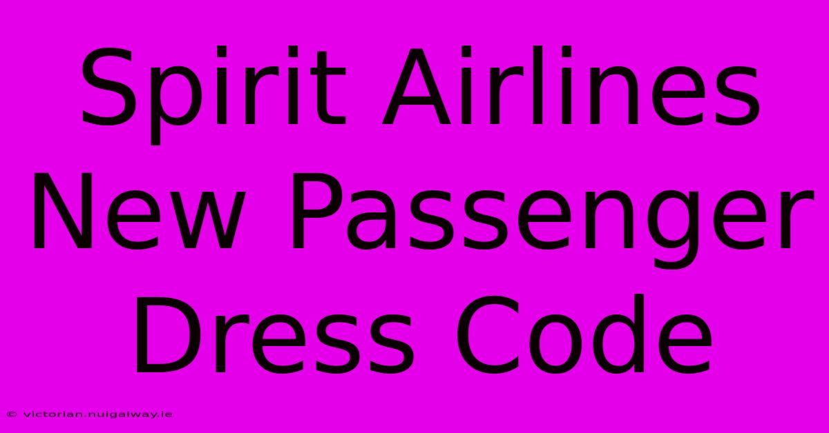 Spirit Airlines New Passenger Dress Code