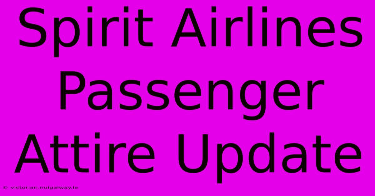 Spirit Airlines Passenger Attire Update