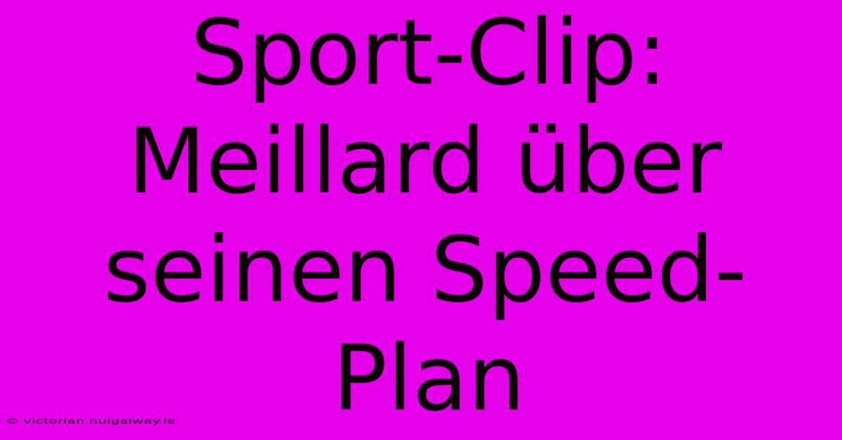 Sport-Clip: Meillard Über Seinen Speed-Plan