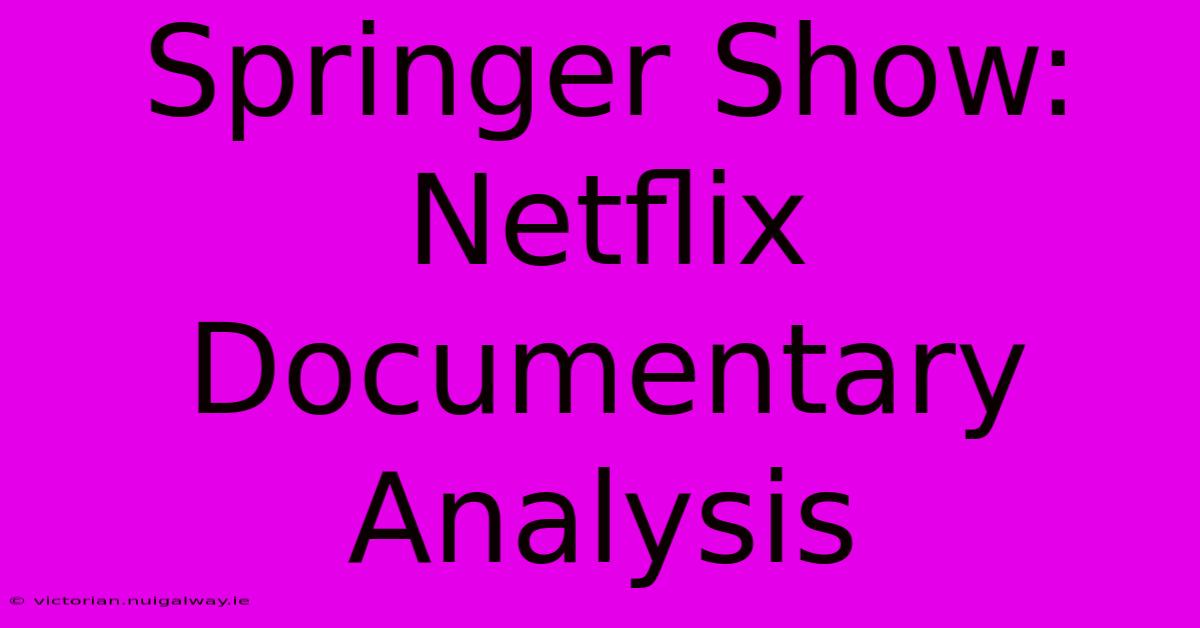 Springer Show: Netflix Documentary Analysis