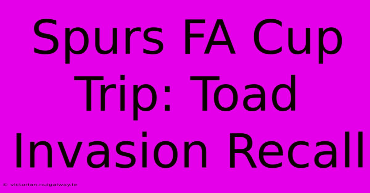 Spurs FA Cup Trip: Toad Invasion Recall