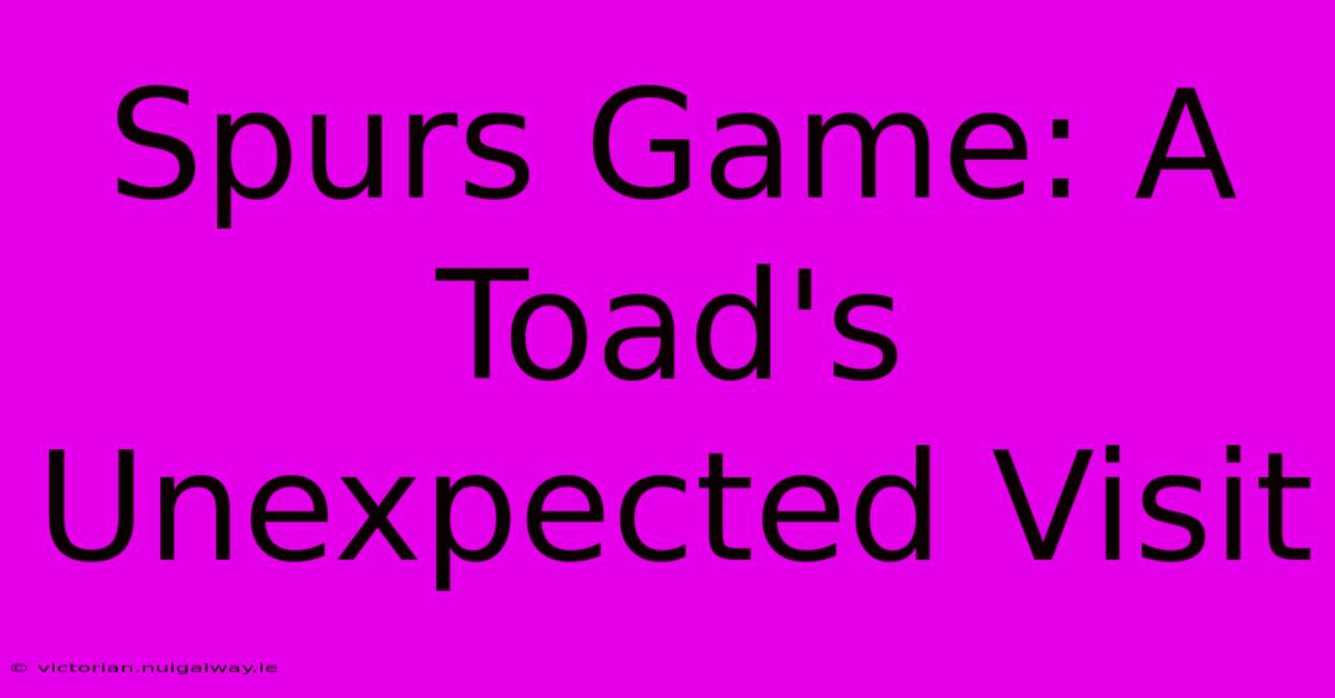 Spurs Game: A Toad's Unexpected Visit