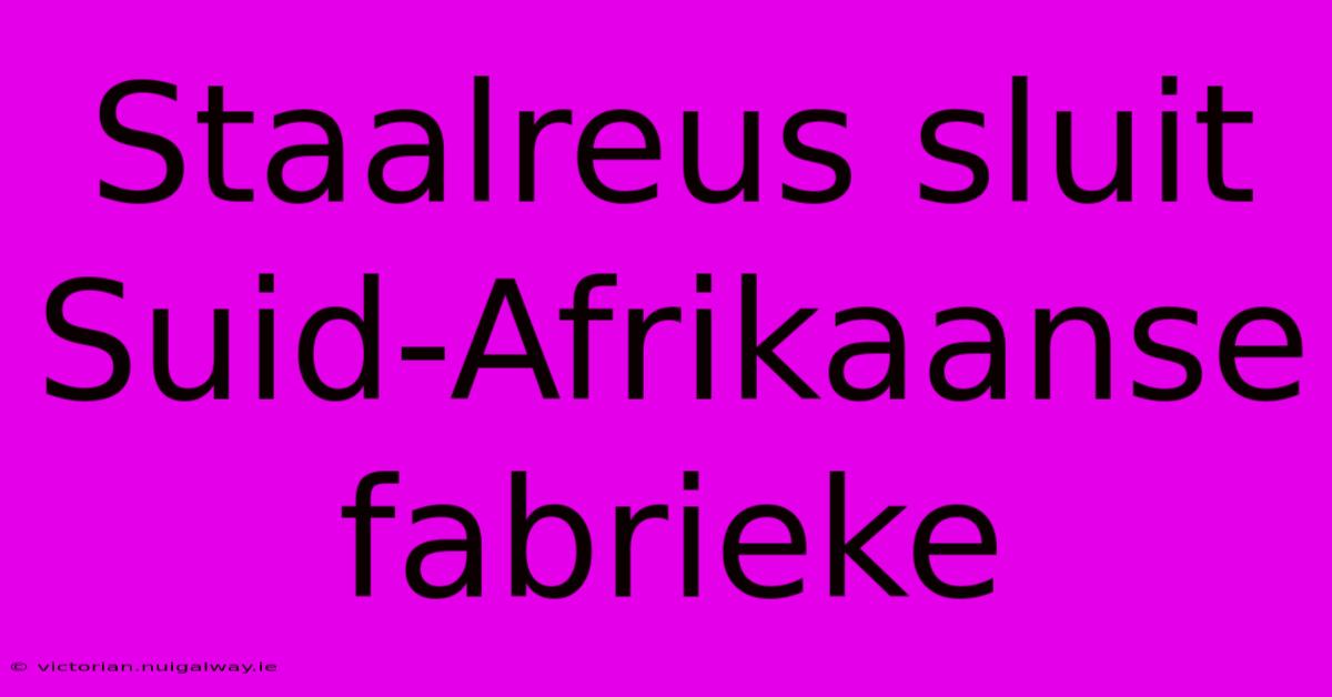 Staalreus Sluit Suid-Afrikaanse Fabrieke