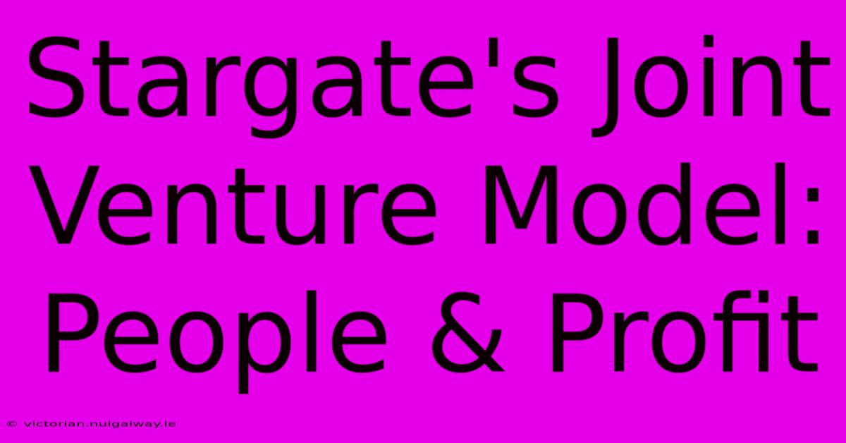 Stargate's Joint Venture Model: People & Profit