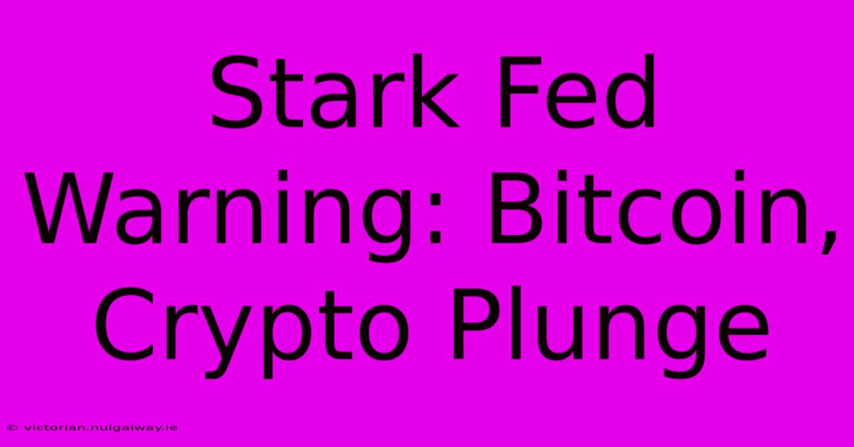 Stark Fed Warning: Bitcoin, Crypto Plunge