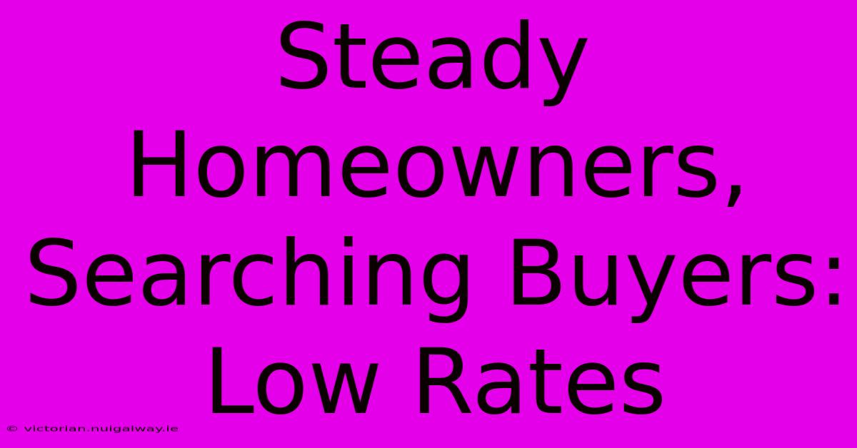 Steady Homeowners, Searching Buyers: Low Rates