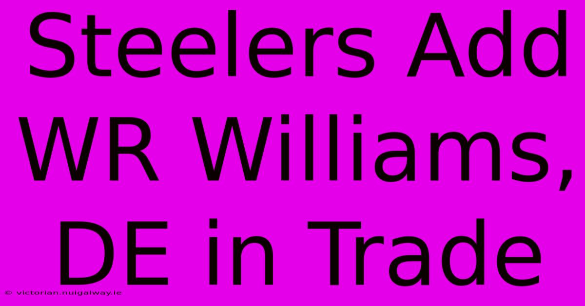 Steelers Add WR Williams, DE In Trade