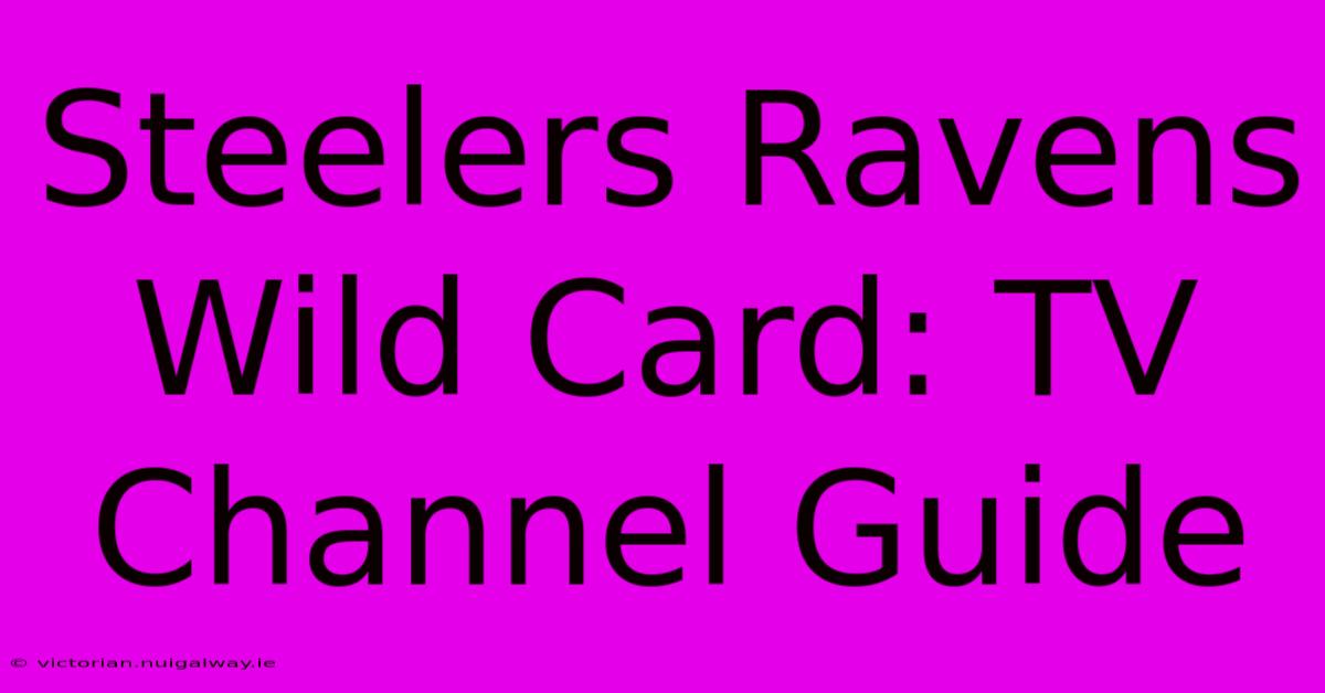 Steelers Ravens Wild Card: TV Channel Guide