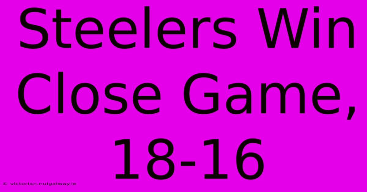 Steelers Win Close Game, 18-16