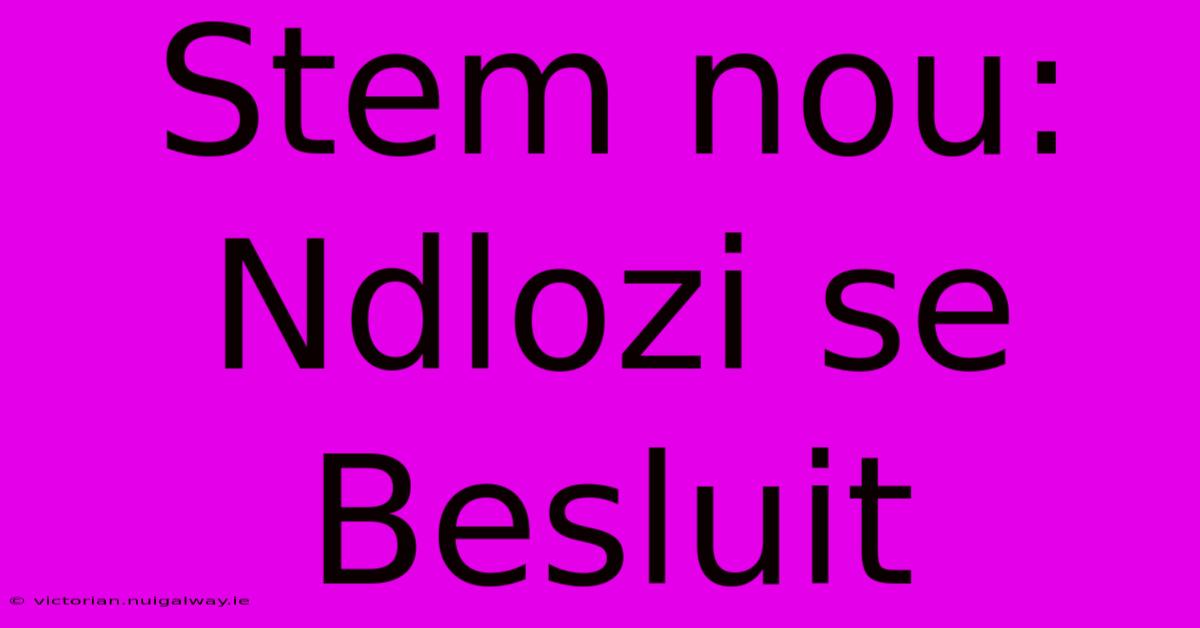 Stem Nou: Ndlozi Se Besluit