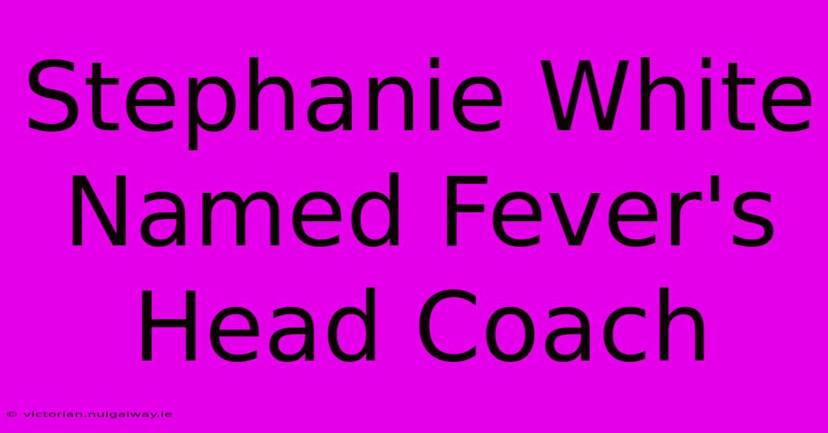 Stephanie White Named Fever's Head Coach