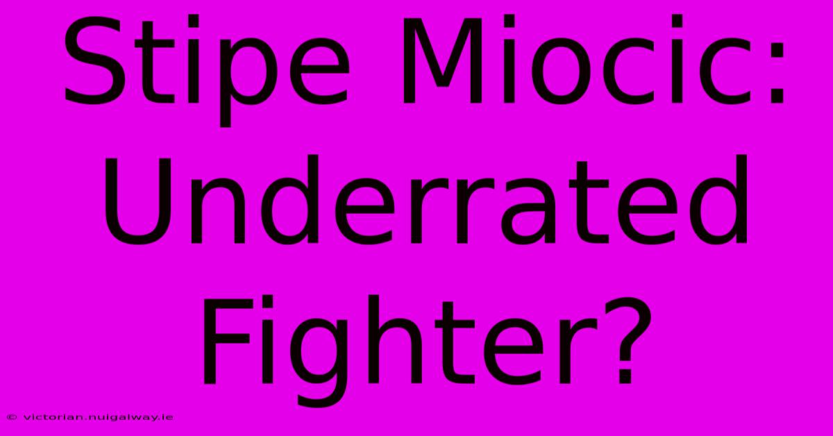 Stipe Miocic: Underrated Fighter?