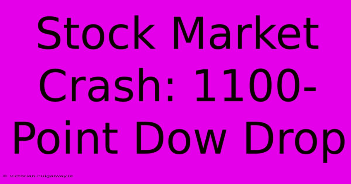 Stock Market Crash: 1100-Point Dow Drop