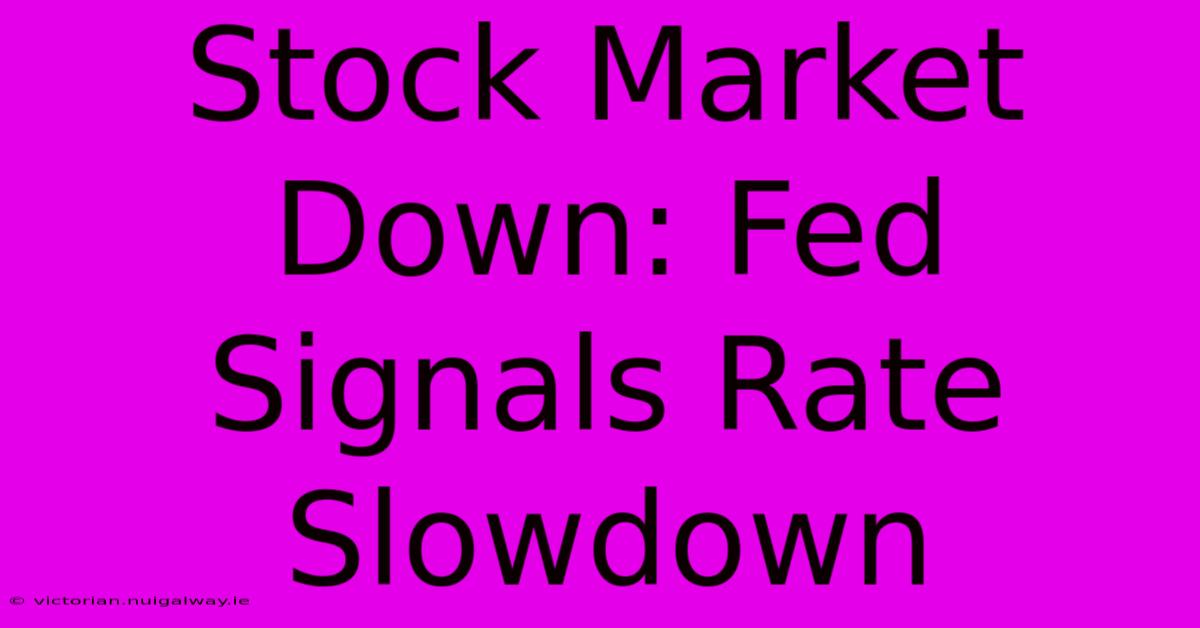 Stock Market Down: Fed Signals Rate Slowdown