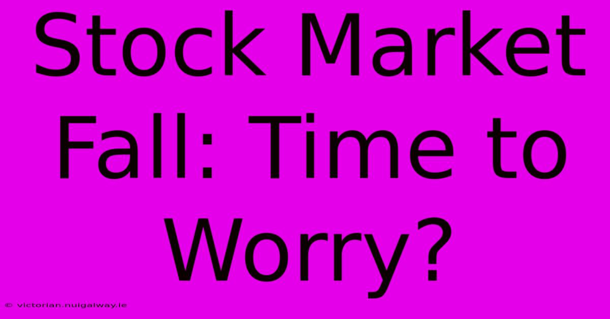 Stock Market Fall: Time To Worry?