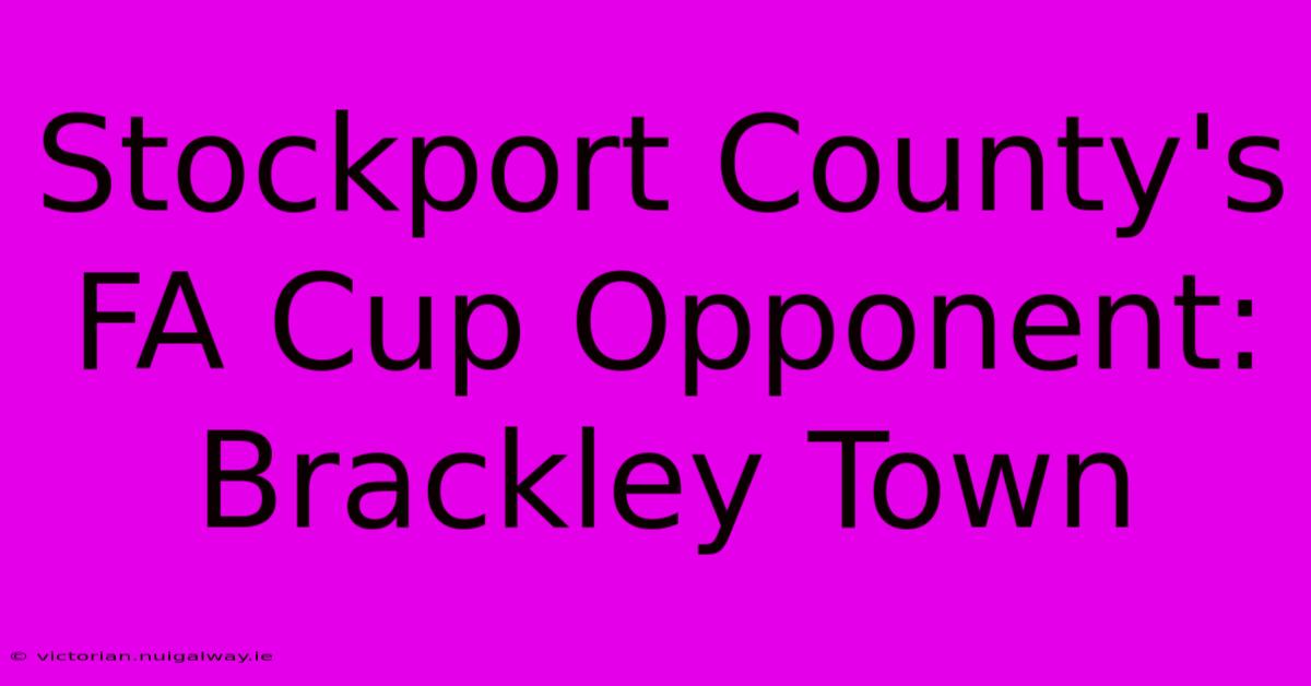 Stockport County's FA Cup Opponent: Brackley Town 