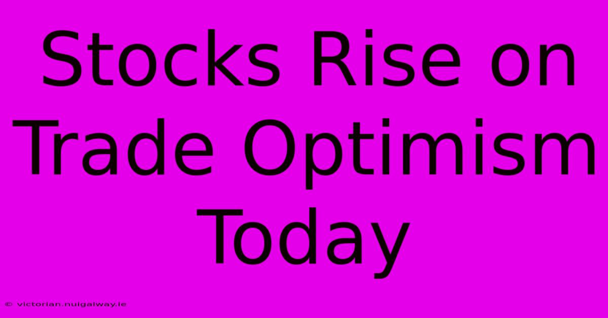 Stocks Rise On Trade Optimism Today 