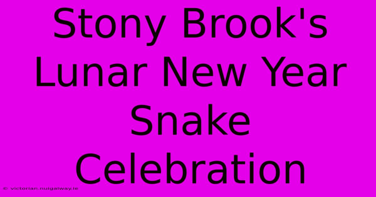 Stony Brook's Lunar New Year Snake Celebration