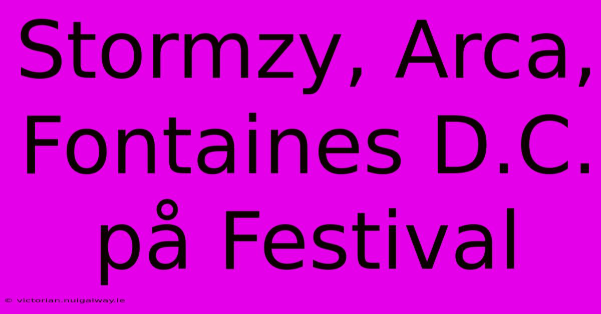 Stormzy, Arca, Fontaines D.C. På Festival