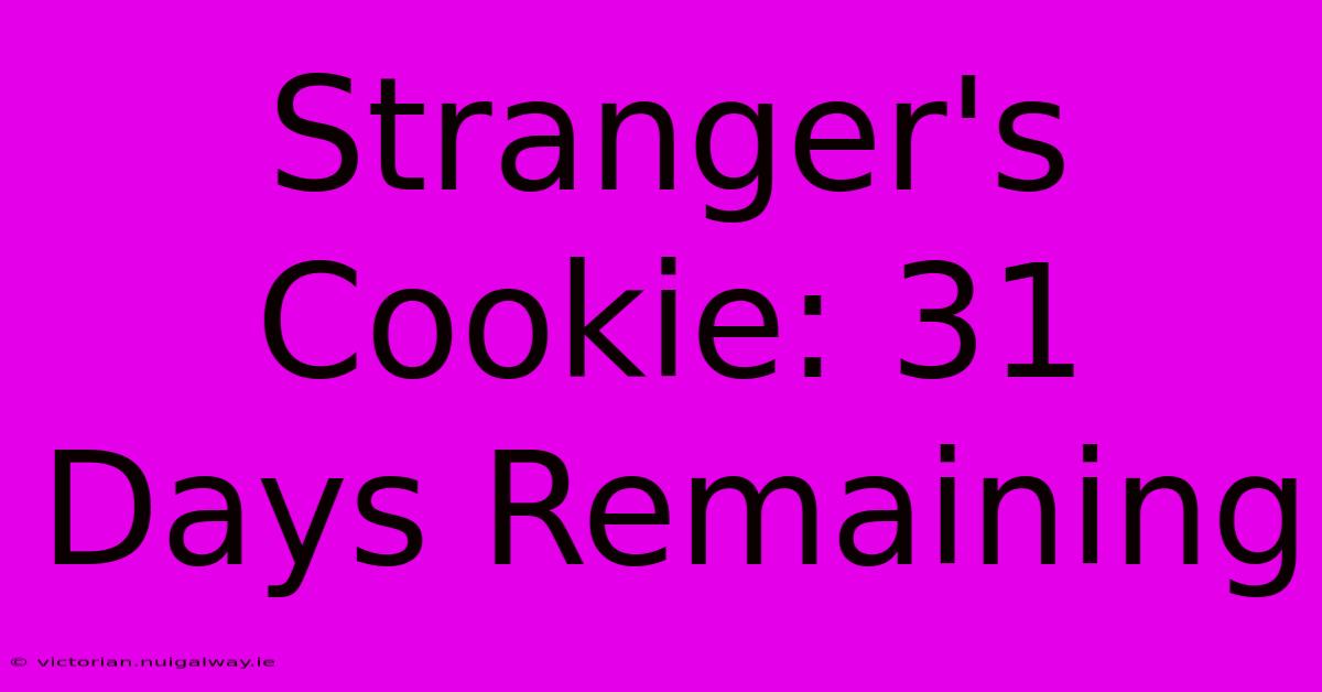 Stranger's Cookie: 31 Days Remaining