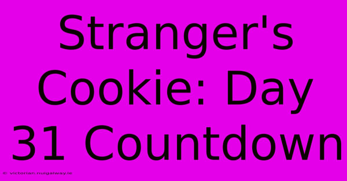 Stranger's Cookie: Day 31 Countdown