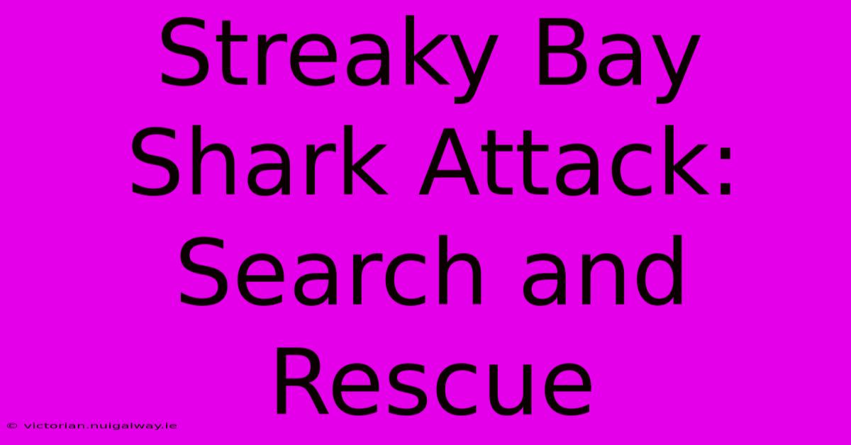 Streaky Bay Shark Attack: Search And Rescue