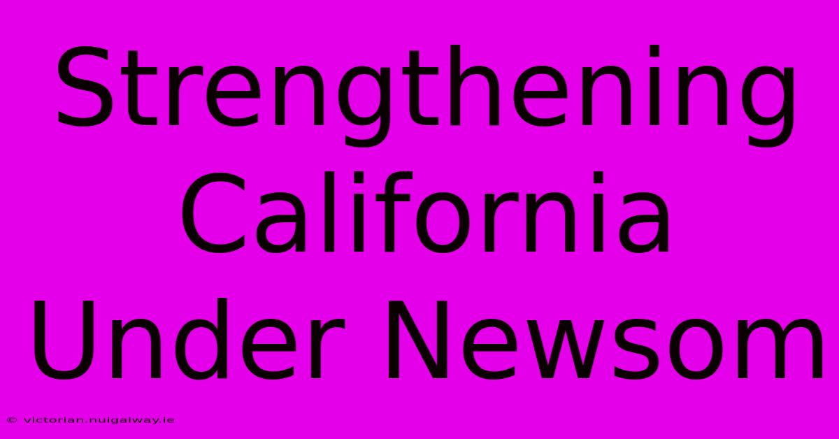 Strengthening California Under Newsom