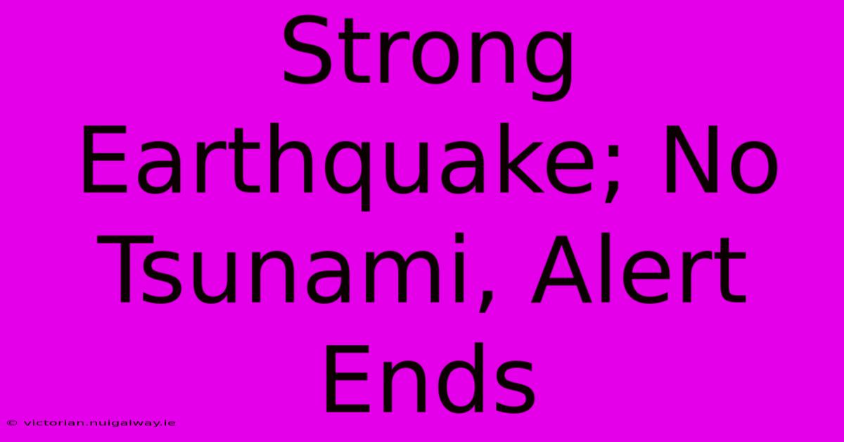 Strong Earthquake; No Tsunami, Alert Ends