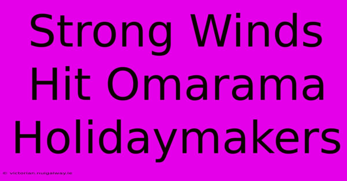 Strong Winds Hit Omarama Holidaymakers