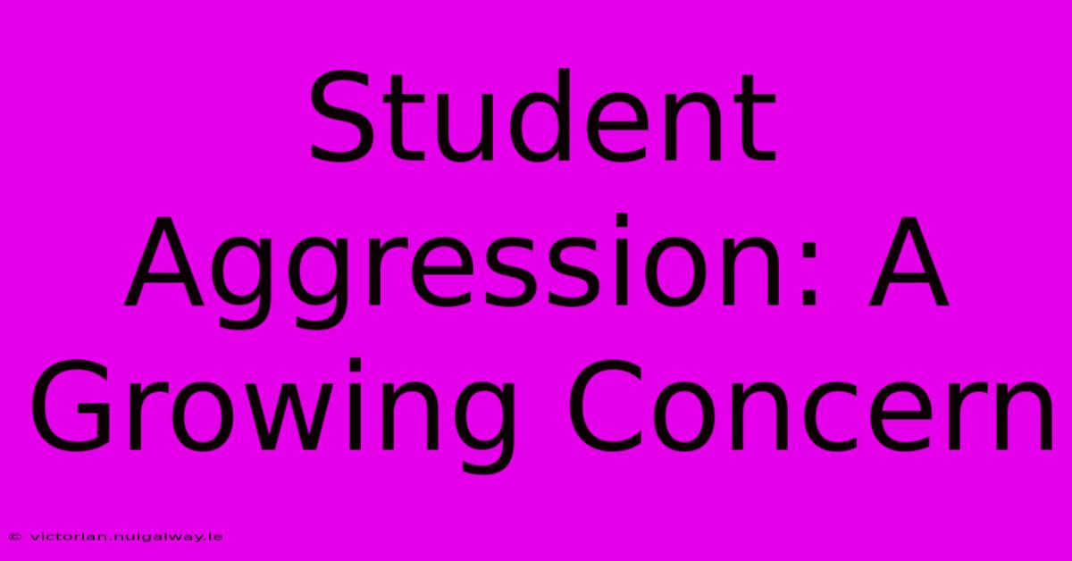 Student Aggression: A Growing Concern