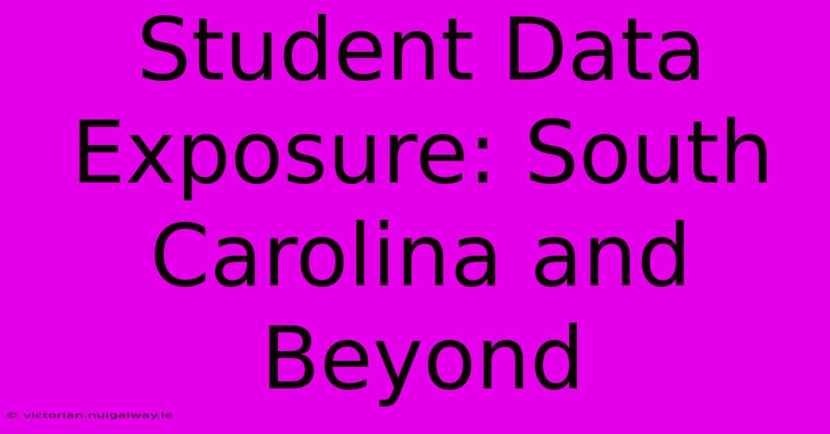 Student Data Exposure: South Carolina And Beyond