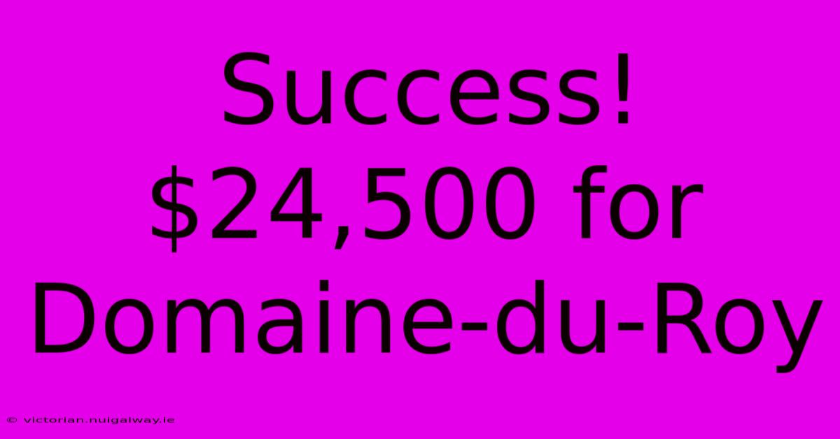 Success! $24,500 For Domaine-du-Roy