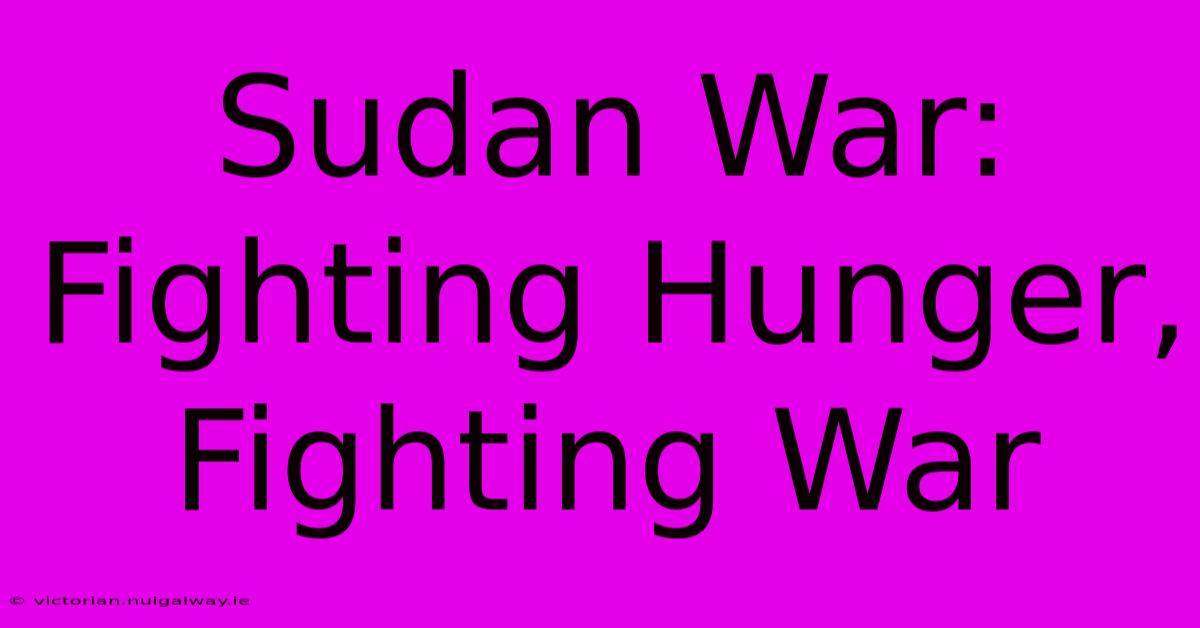 Sudan War: Fighting Hunger, Fighting War 