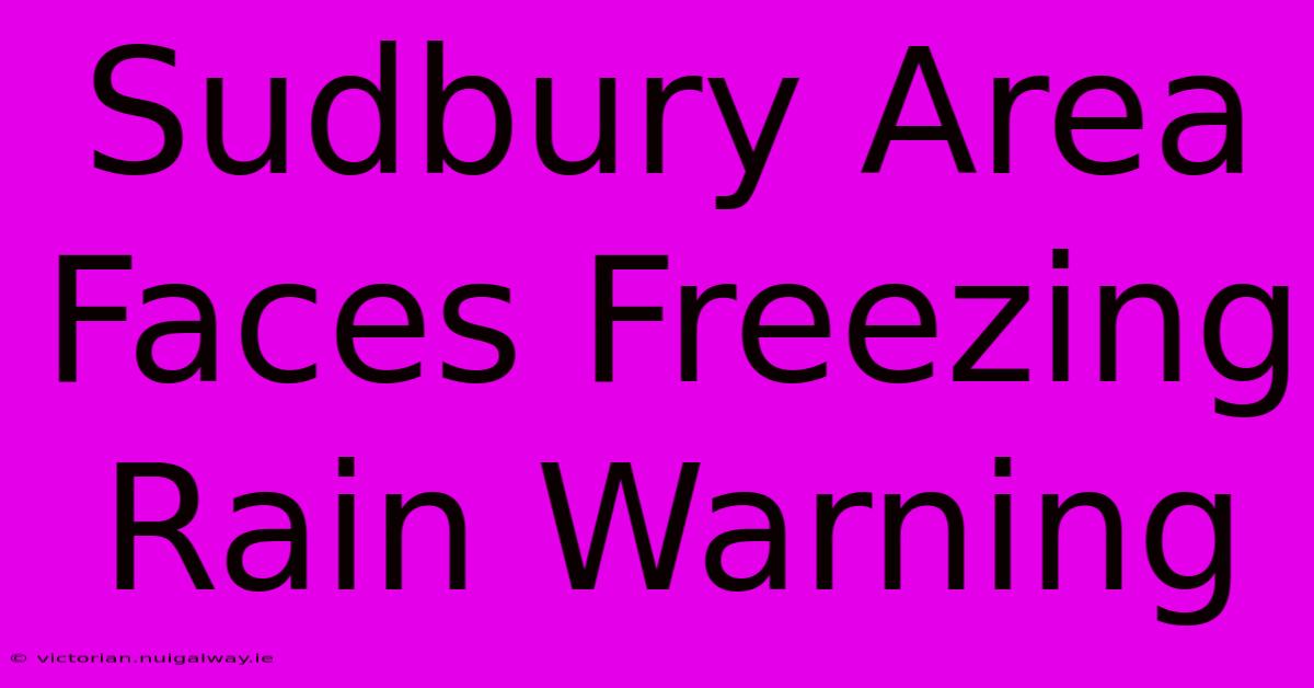 Sudbury Area Faces Freezing Rain Warning