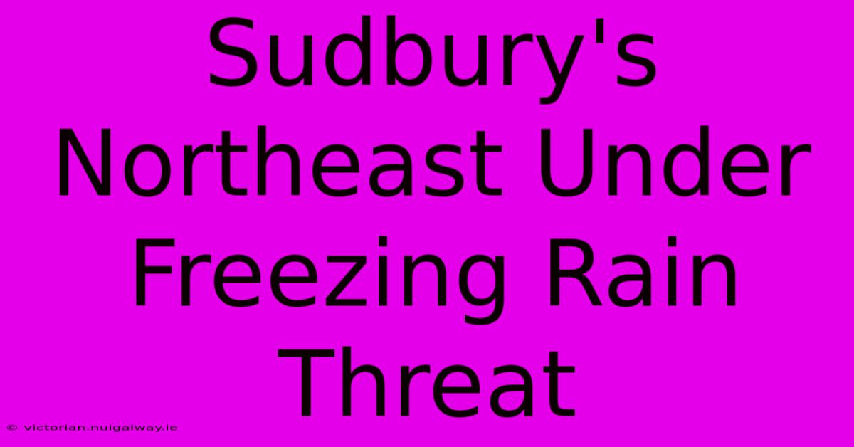 Sudbury's Northeast Under Freezing Rain Threat