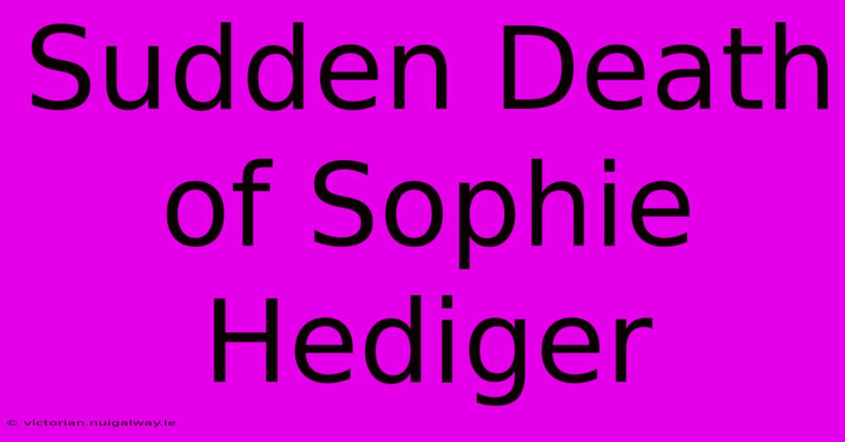 Sudden Death Of Sophie Hediger