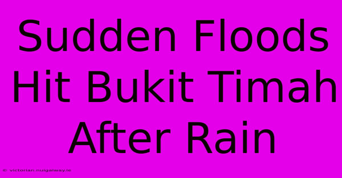 Sudden Floods Hit Bukit Timah After Rain