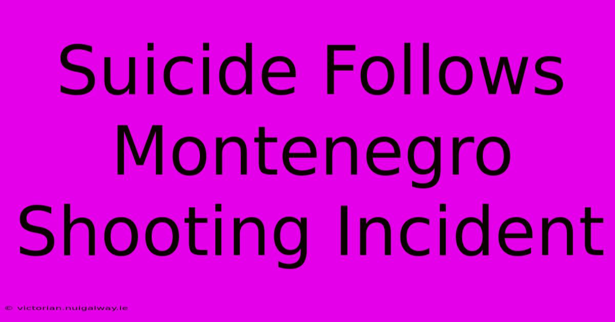 Suicide Follows Montenegro Shooting Incident