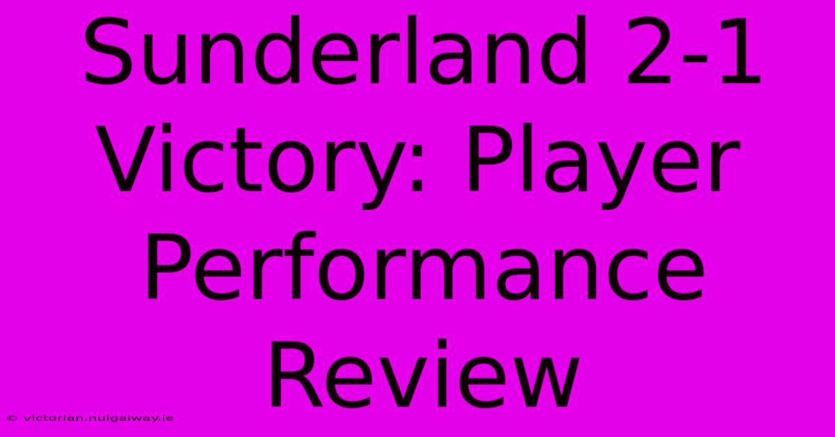 Sunderland 2-1 Victory: Player Performance Review