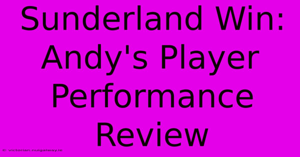 Sunderland Win: Andy's Player Performance Review