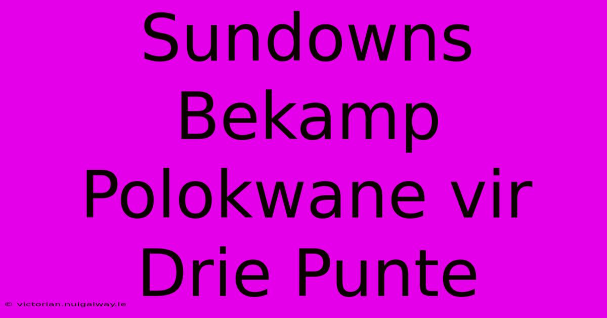 Sundowns Bekamp Polokwane Vir Drie Punte