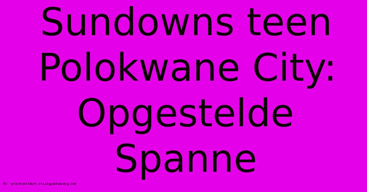 Sundowns Teen Polokwane City: Opgestelde Spanne