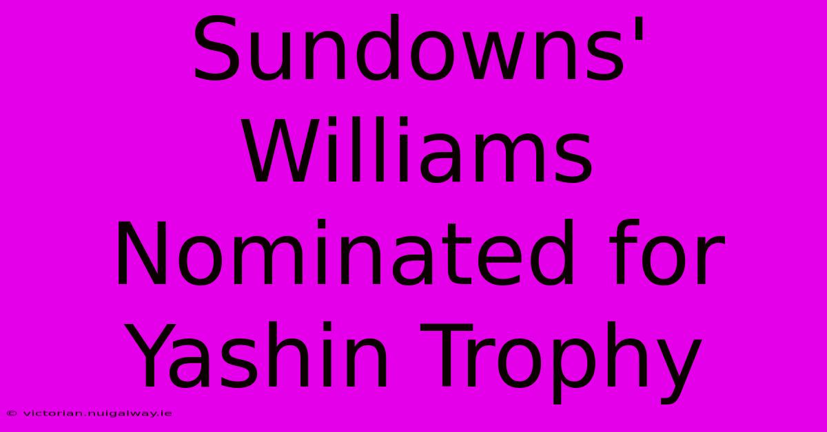 Sundowns' Williams Nominated For Yashin Trophy