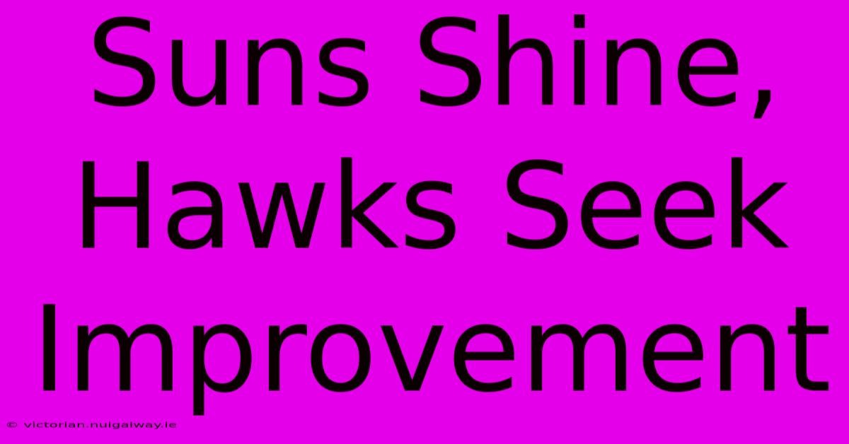 Suns Shine, Hawks Seek Improvement