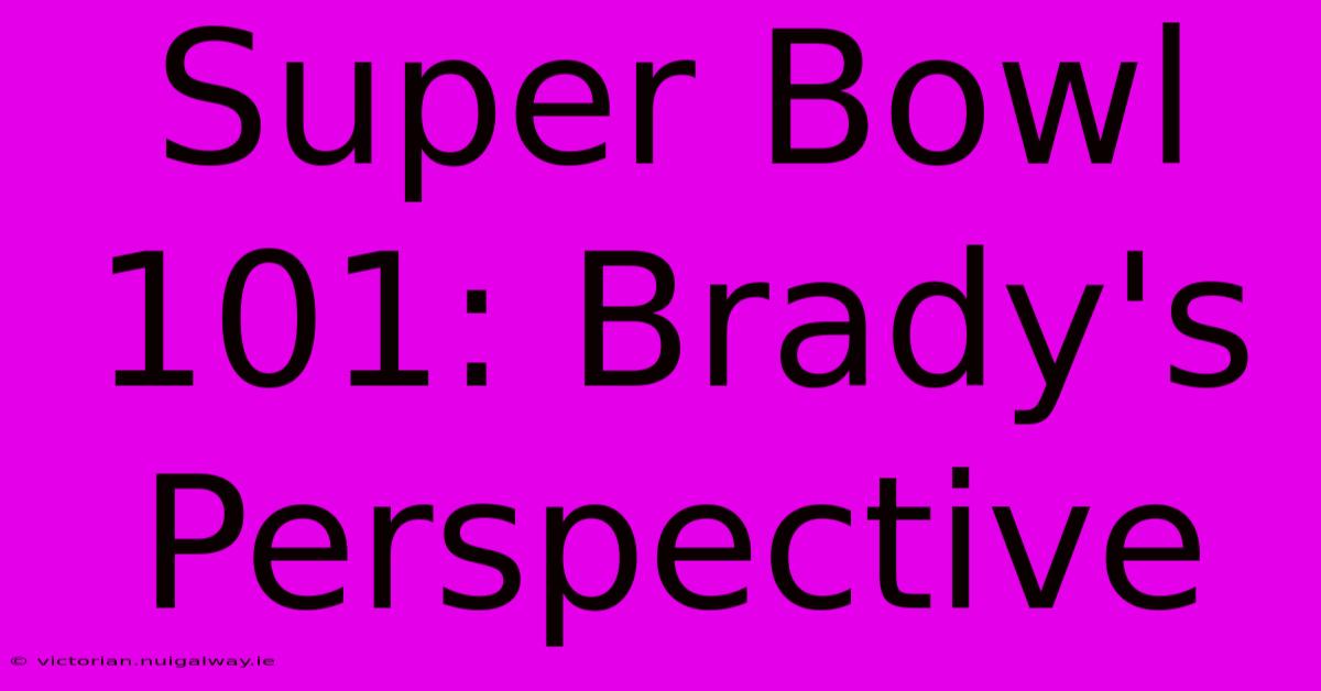 Super Bowl 101: Brady's Perspective