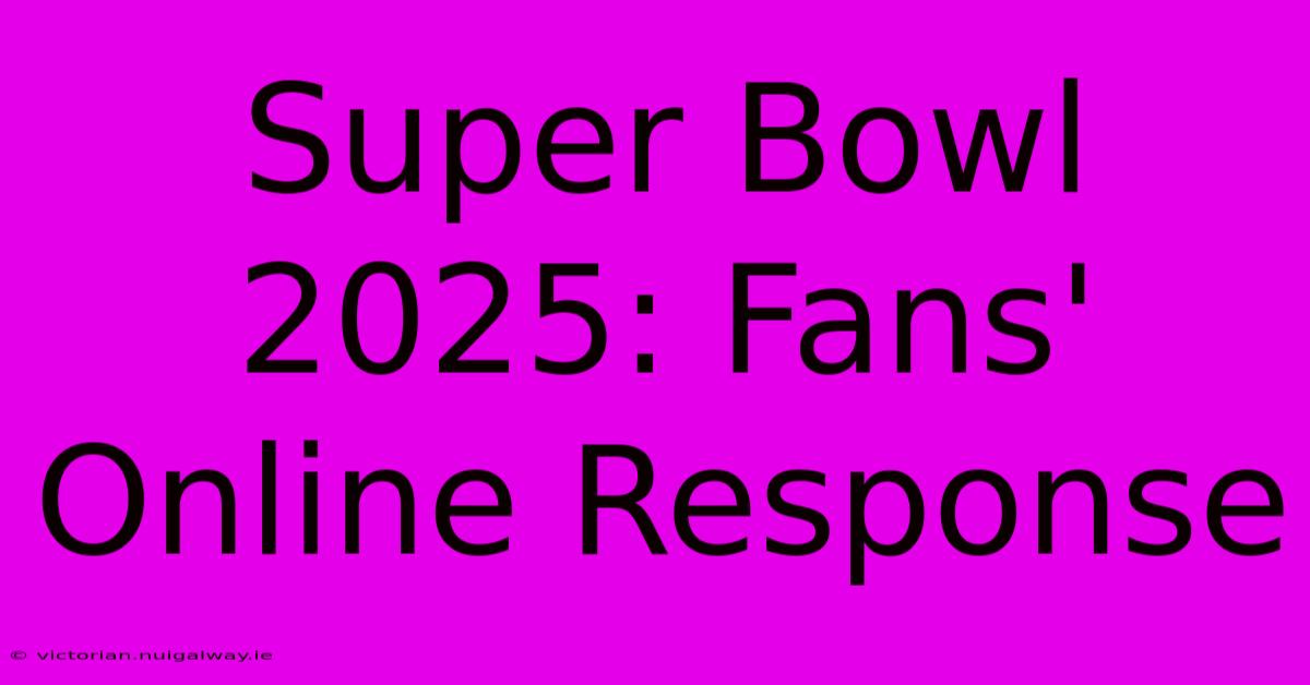 Super Bowl 2025: Fans' Online Response